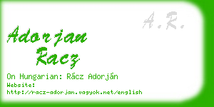 adorjan racz business card