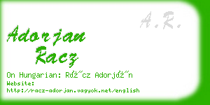 adorjan racz business card